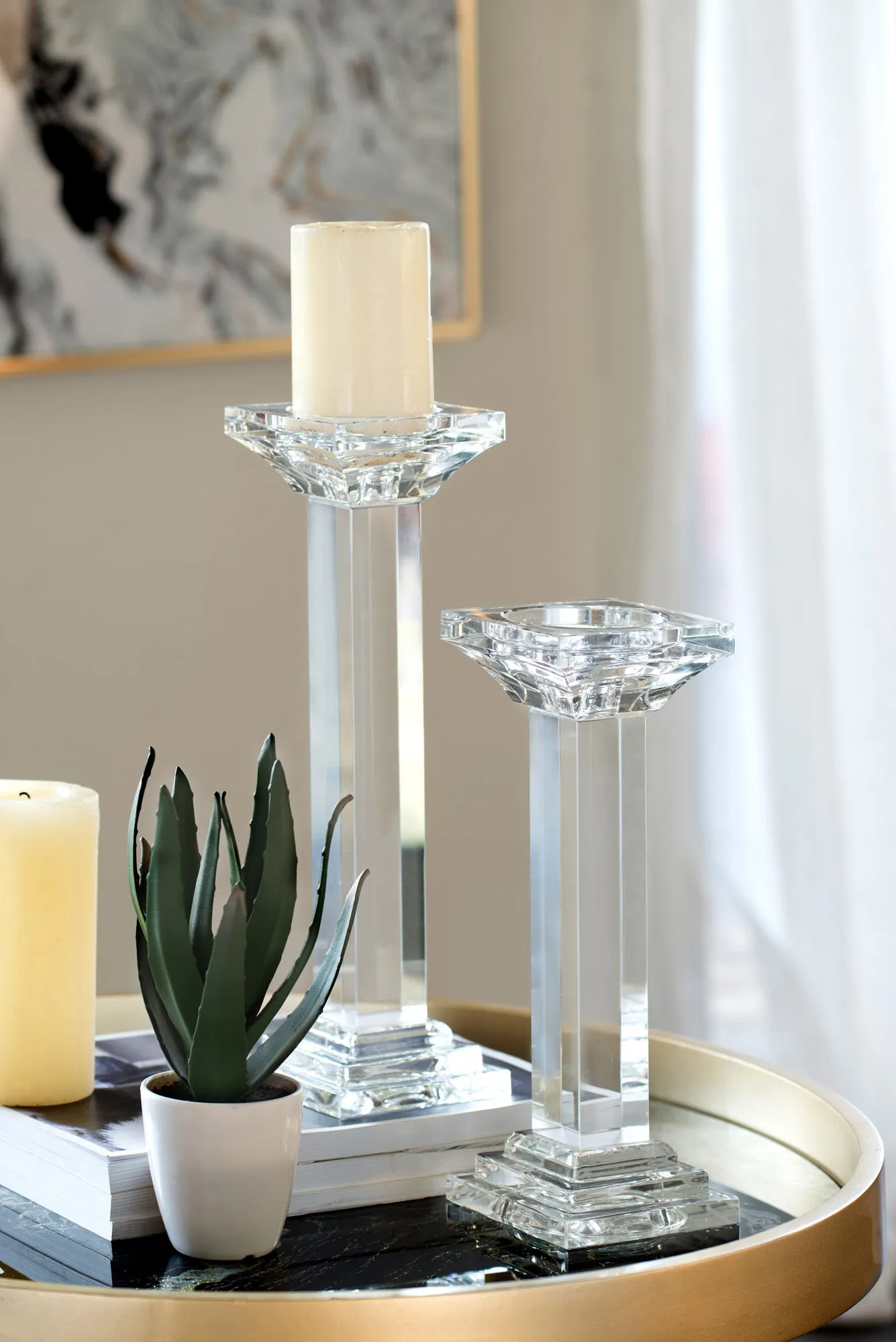 Henky Pillar Crystal Candle Holder