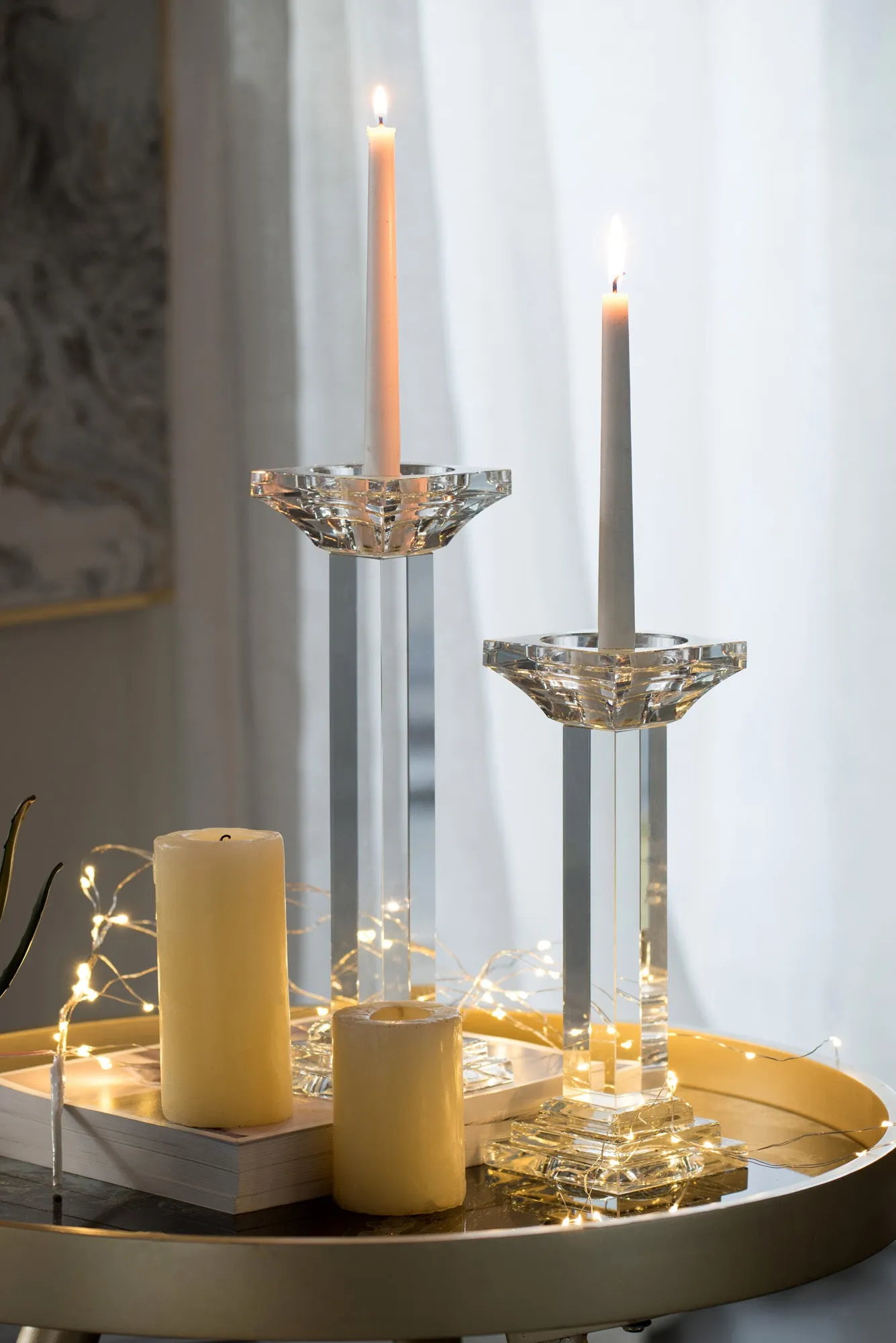 Henky Pillar Crystal Candle Holder