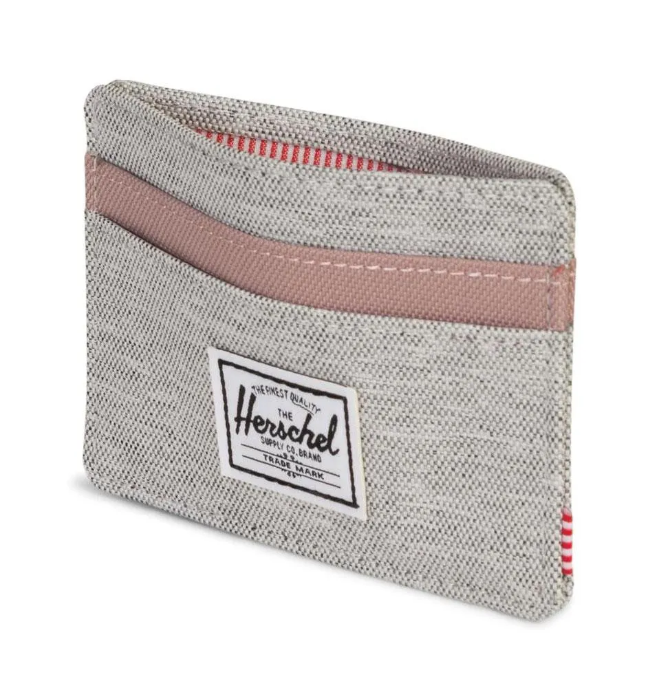 Herschel Charlie Card Holder – Light Grey/Rose