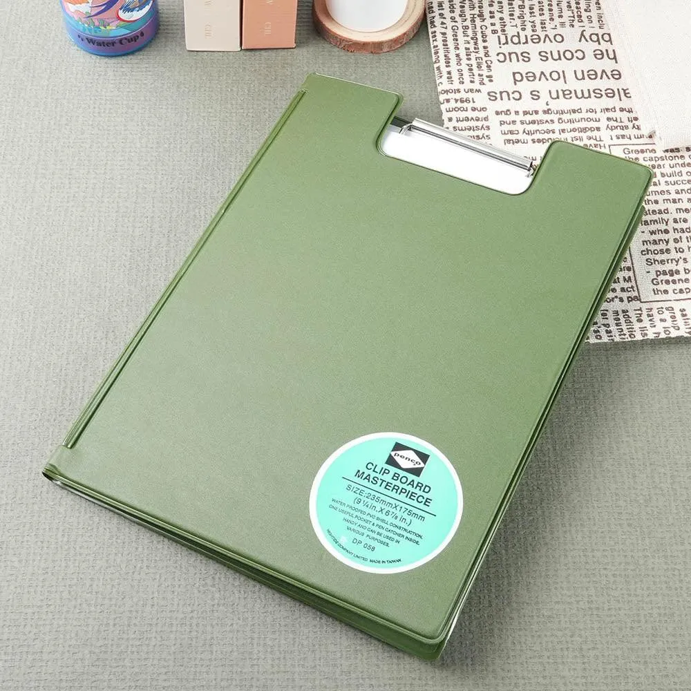 HIGHTIDE DP058 PENCO A5 size clip backing board olive green school supplies office meeting file collection finishing file folder