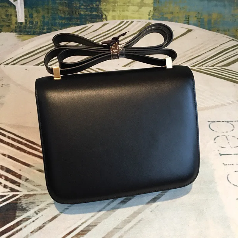 HM Constance 24 Swift Black For Women Gold Toned Hardware, Handbags, Shoulder Bags 9.5in/24cm
