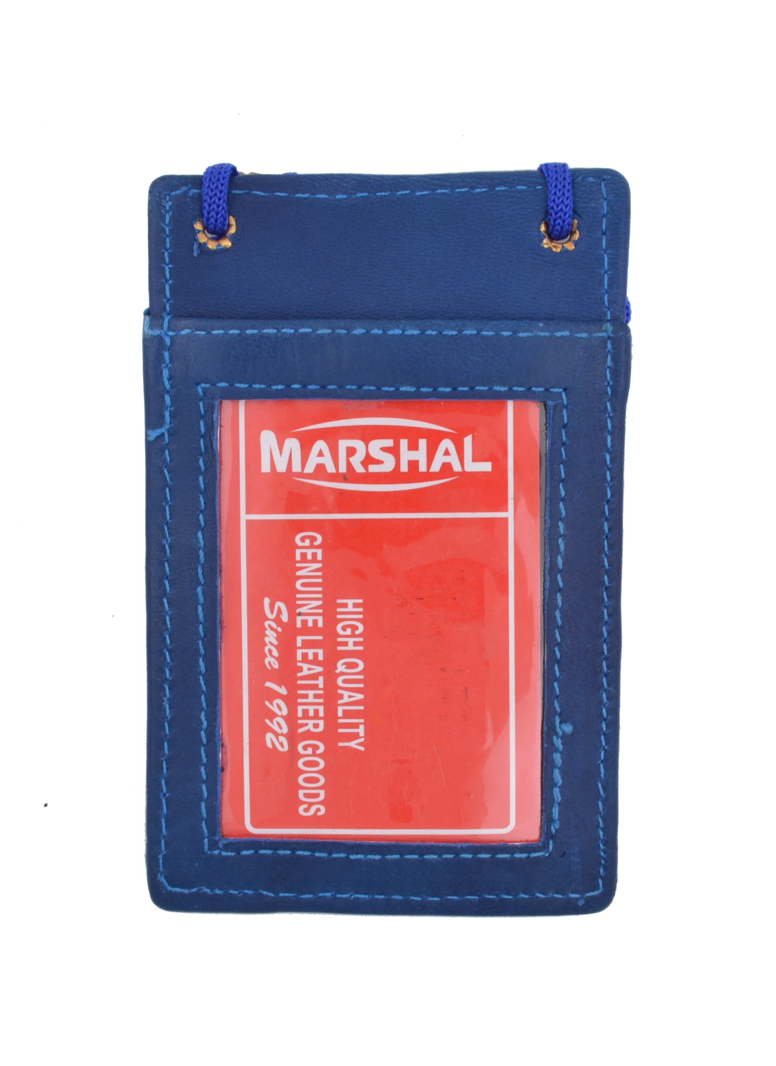 ID Badge Card Holder Leather Vertical Clip Neck Strap Lanyard Necklace Case