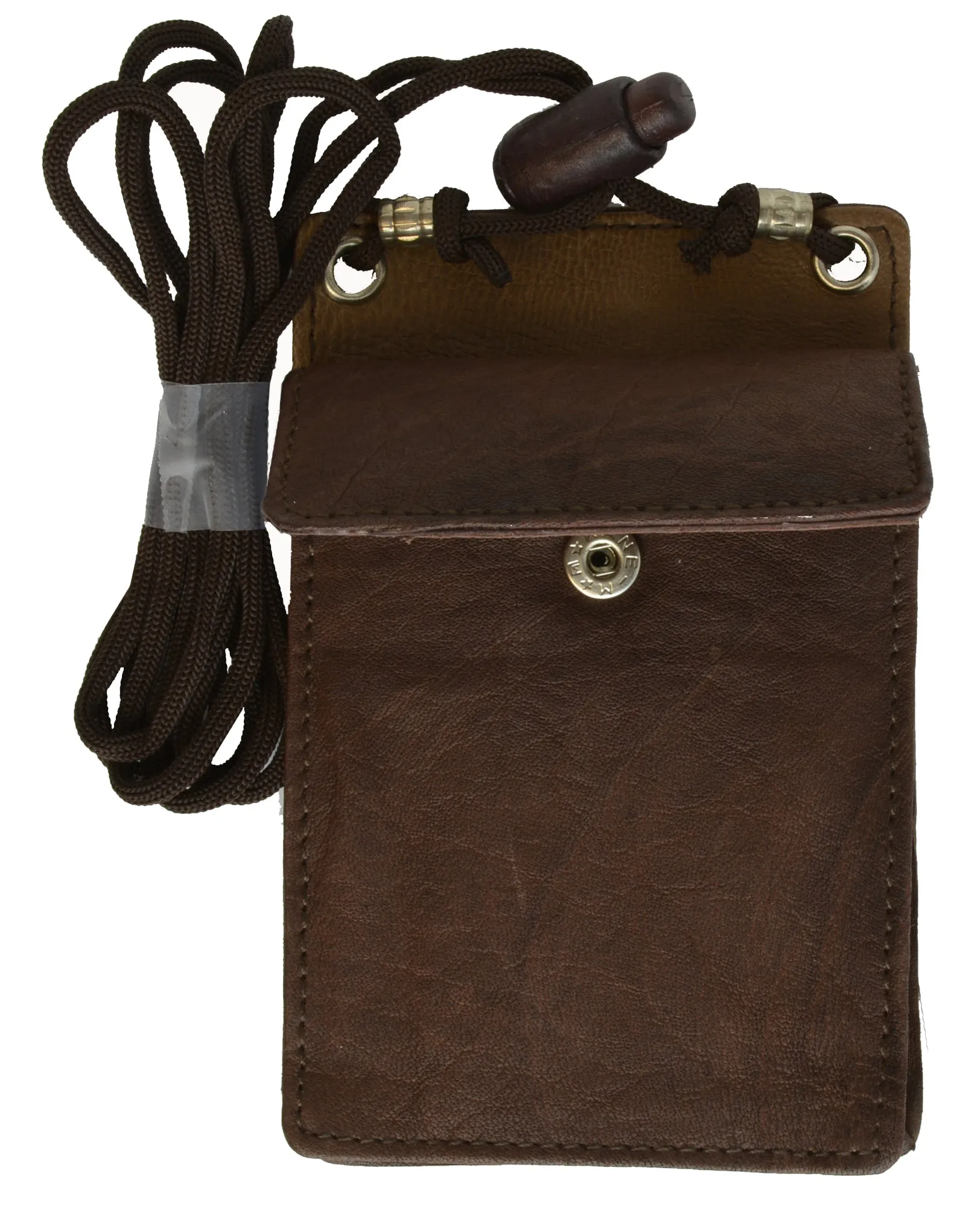ID Badge Card Holder Leather Vertical Clip Neck Strap Lanyard Necklace Case