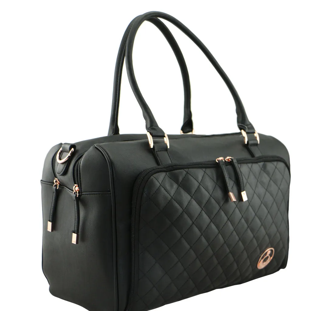 Isoki Double Zip Satchel Changing Bag (Ebony Quilt)