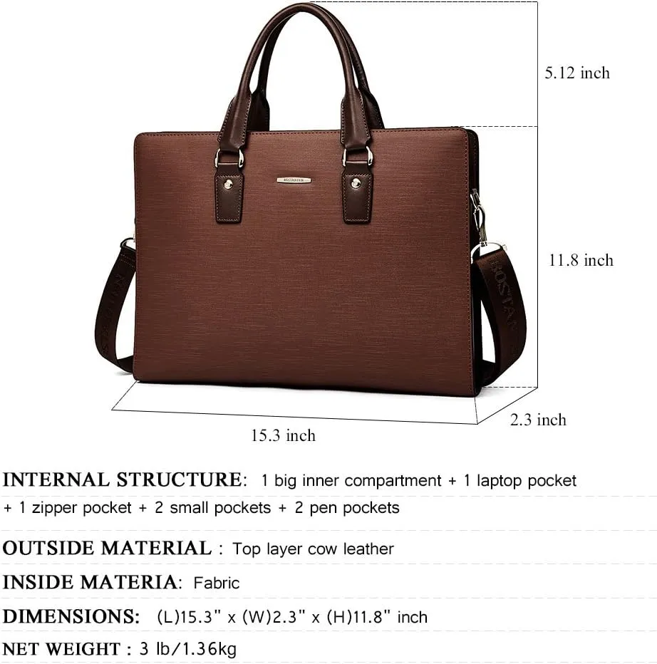 Johan Leather Lawyers Briefcase - Premium Laptop Bag
