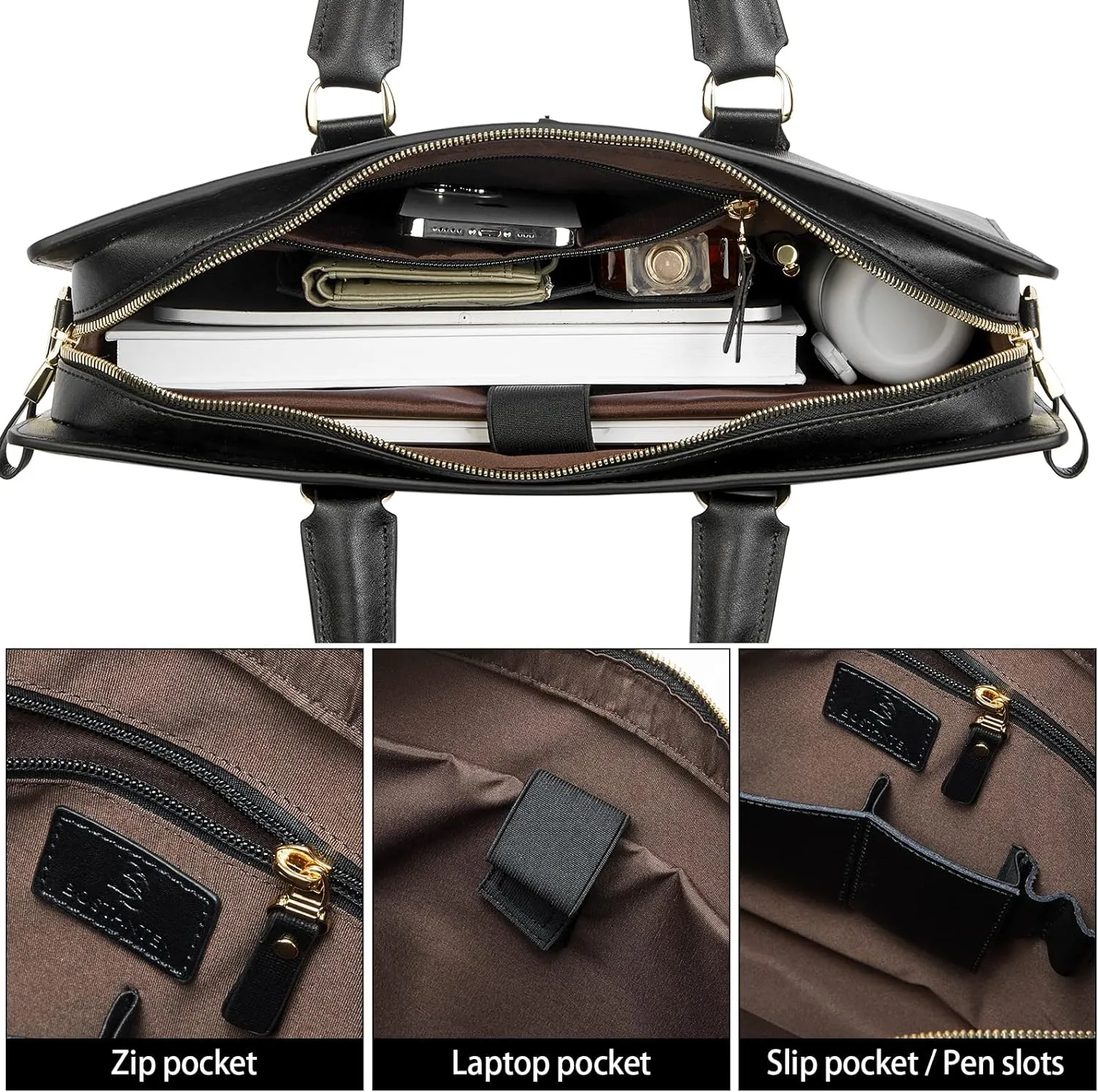 Johan Leather Lawyers Briefcase - Premium Laptop Bag