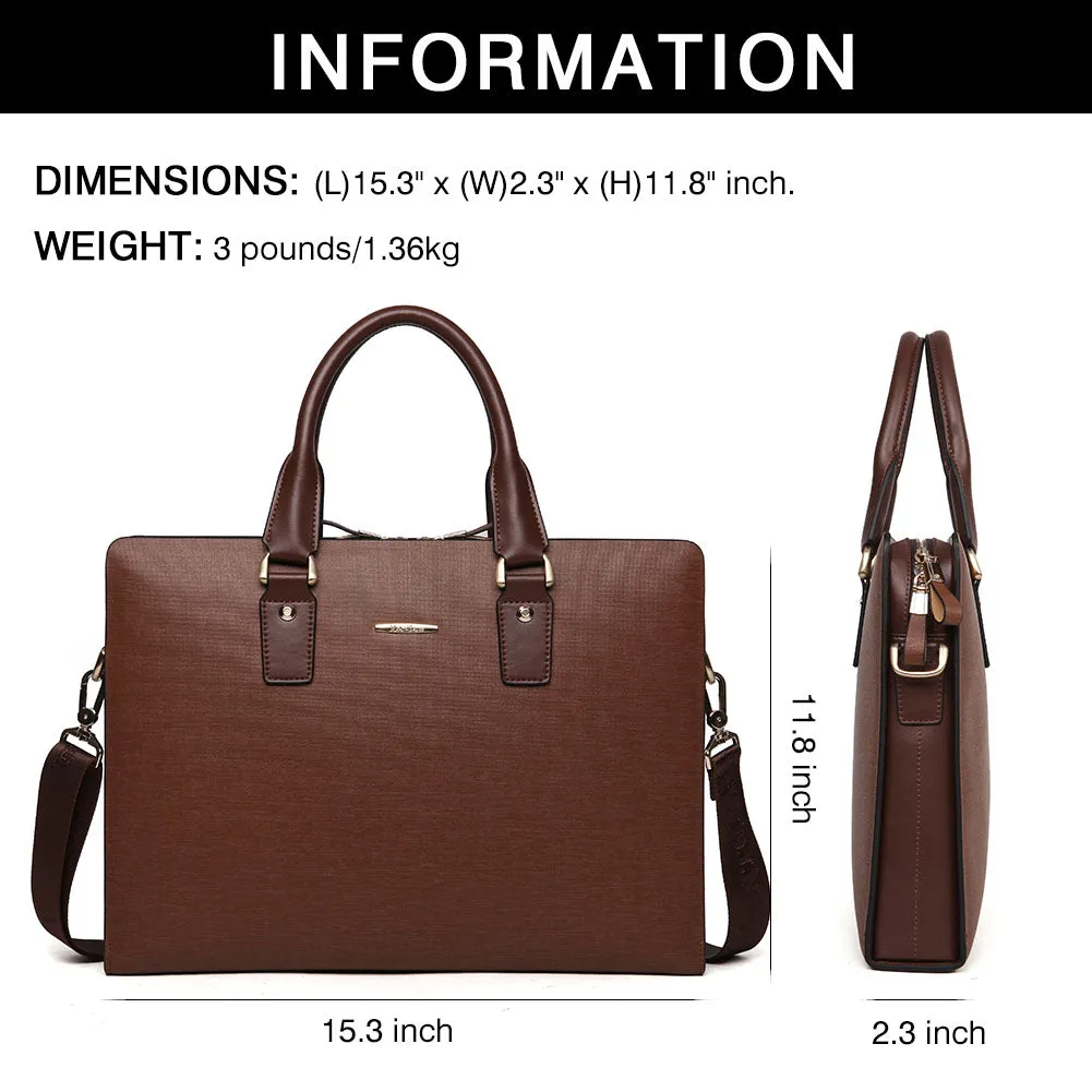 Johan Leather Lawyers Briefcase - Premium Laptop Bag