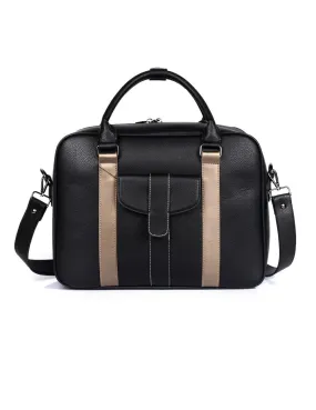 Karla Hanson Men's Professional & Travel Briefcase Black Bronze Stripe