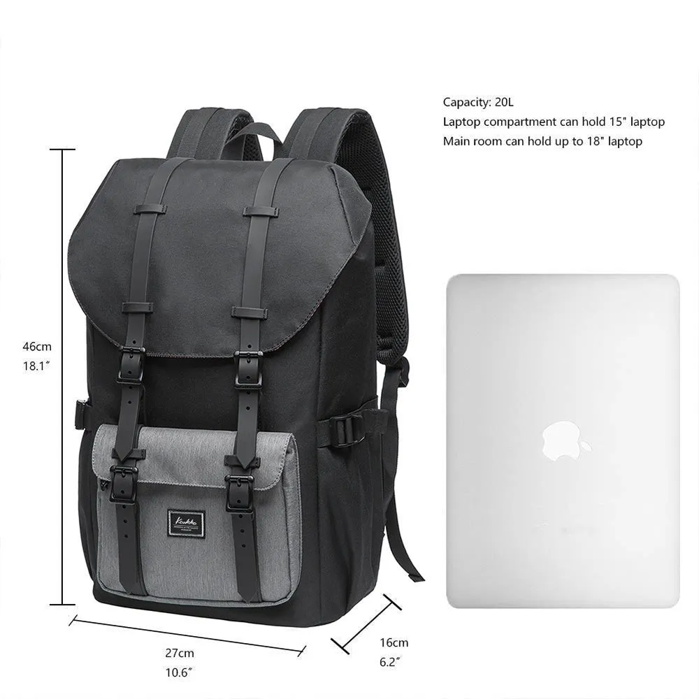 KAUKKO Backpack for city trips, EP5-5 ( Black Grey / 20.3L)