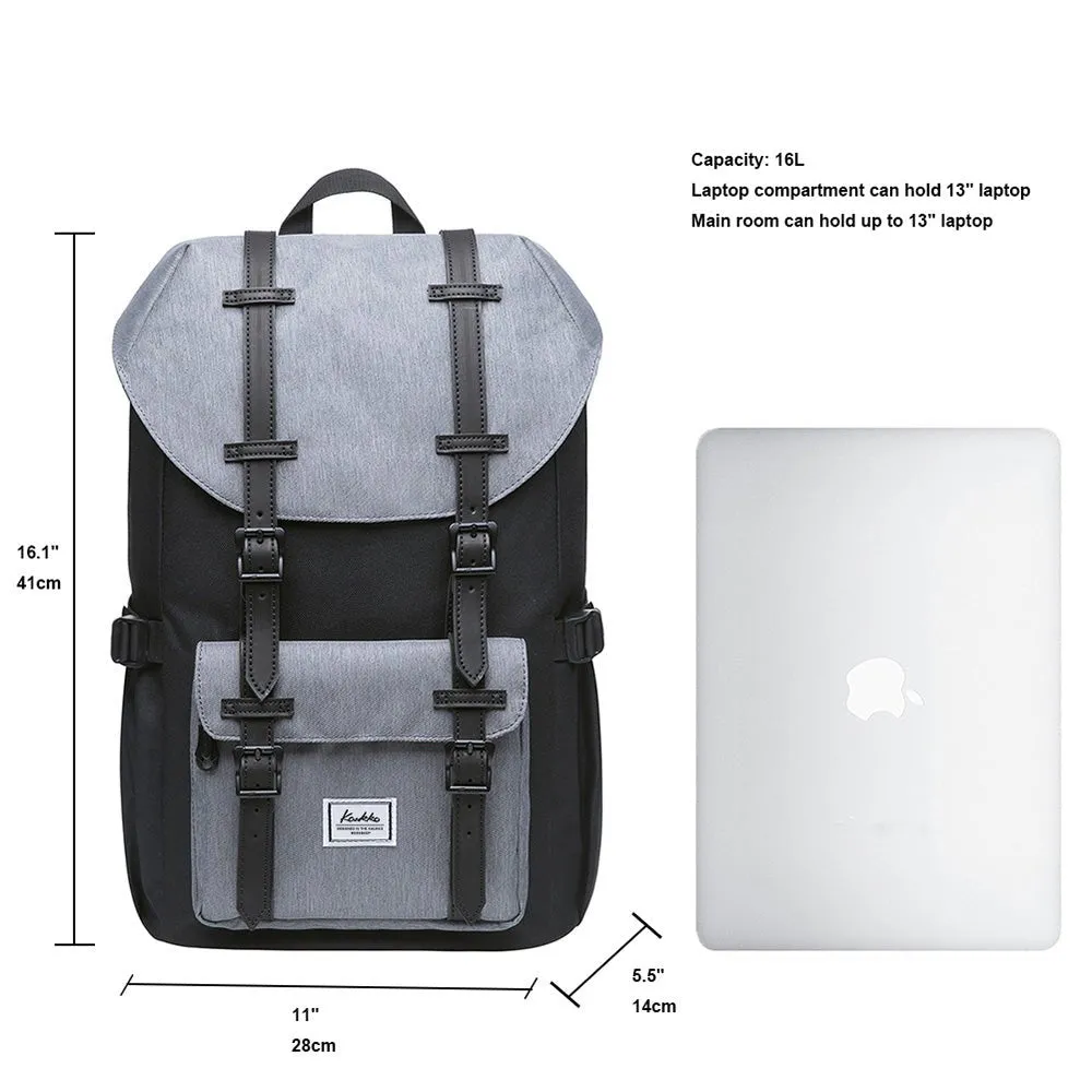 KAUKKO Backpack for city trips, EP5-7 ( Black Grey/ 16.1L )