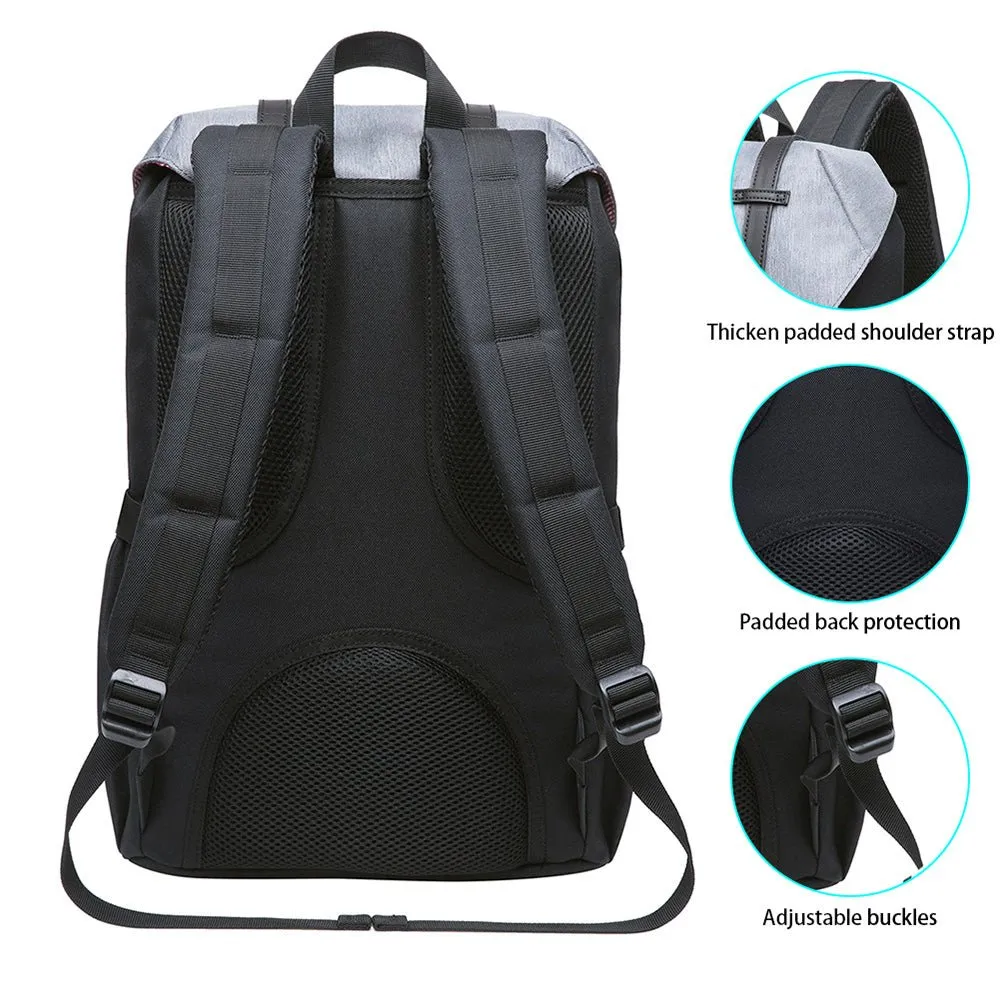 KAUKKO Backpack for city trips, EP5-7 ( Black Grey/ 16.1L )