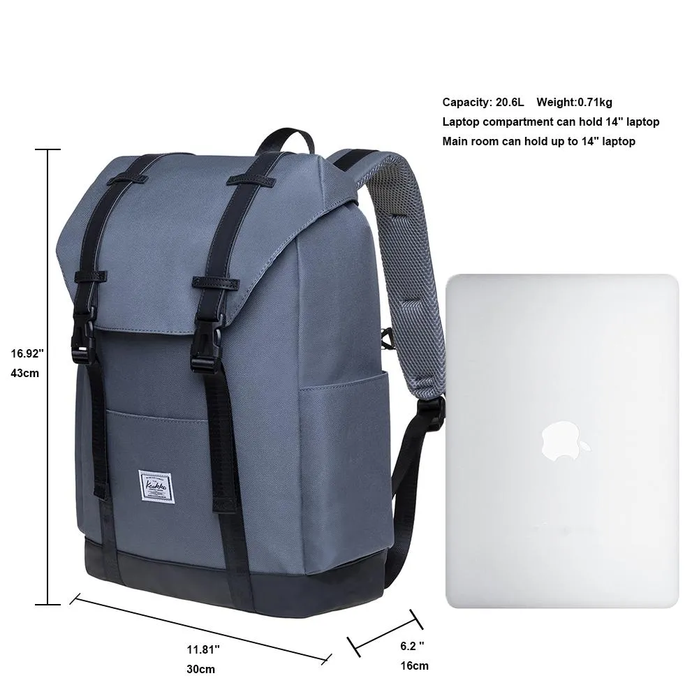 KAUKKO Backpack for city trips, KS12 ( Grey /20.6 L  )