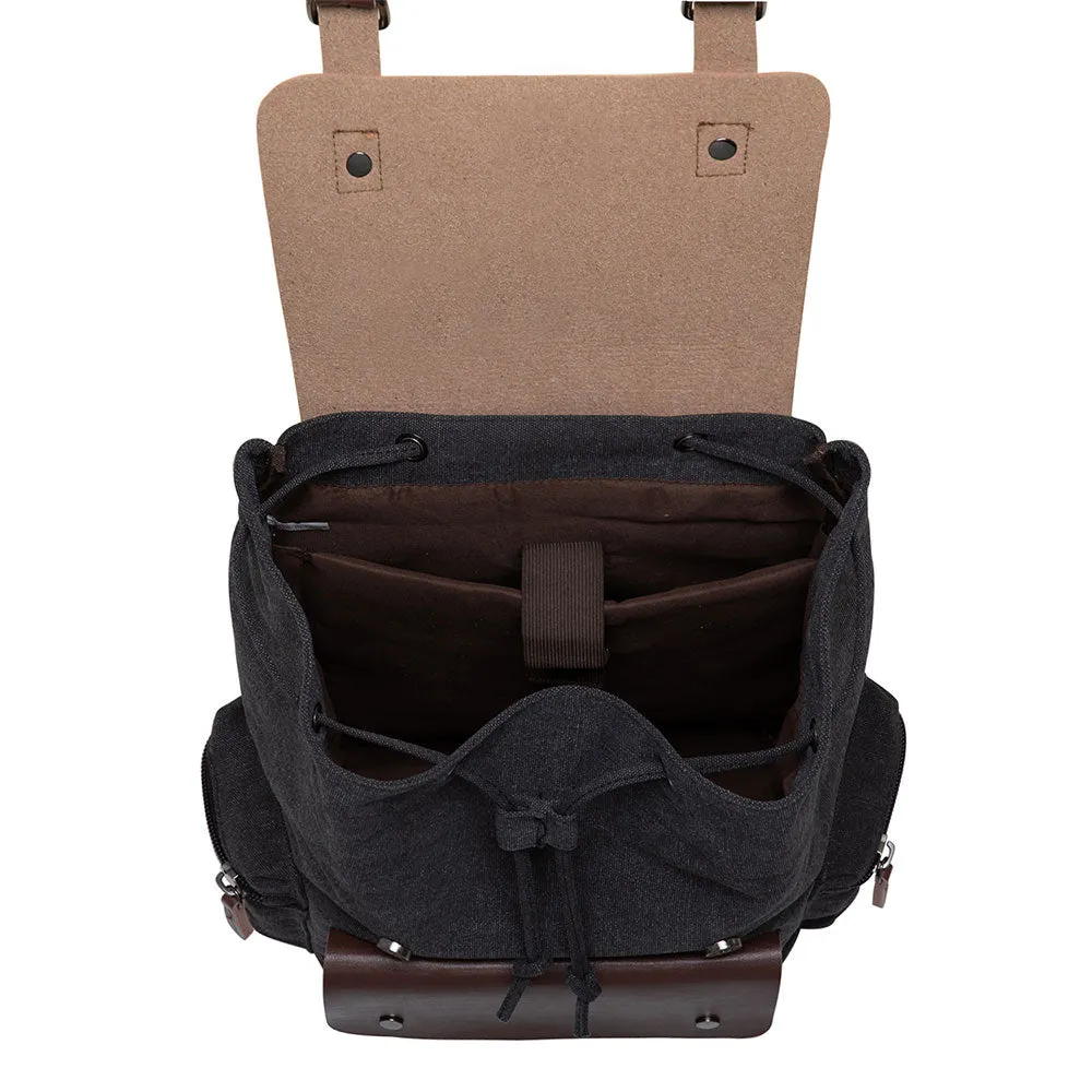 KAUKKO Vintage Canvas Backpack-Large Capacity, Multi-Functional Durable Outdoor Rucksack, 20L