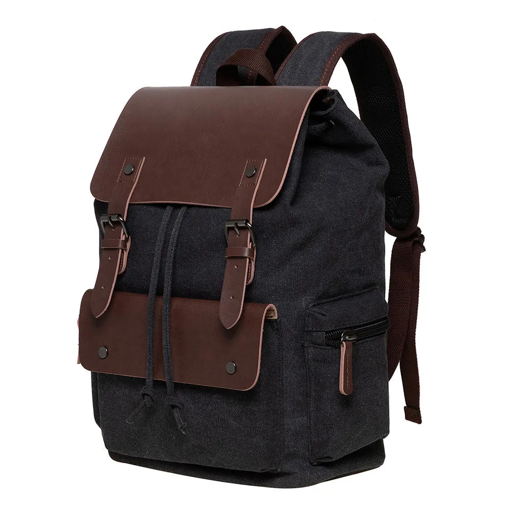 KAUKKO Vintage Canvas Backpack-Large Capacity, Multi-Functional Durable Outdoor Rucksack, 20L