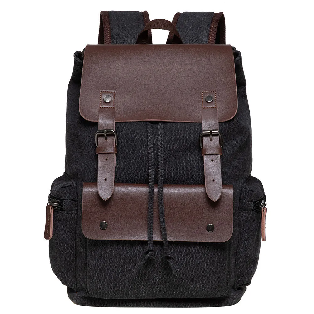 KAUKKO Vintage Canvas Backpack-Large Capacity, Multi-Functional Durable Outdoor Rucksack, 20L