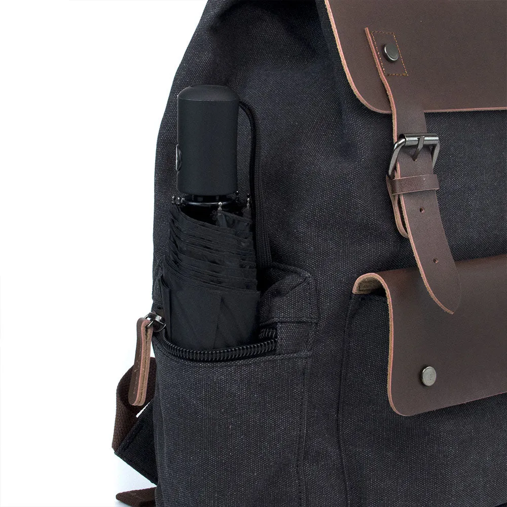 KAUKKO Vintage Canvas Backpack-Large Capacity, Multi-Functional Durable Outdoor Rucksack, 20L