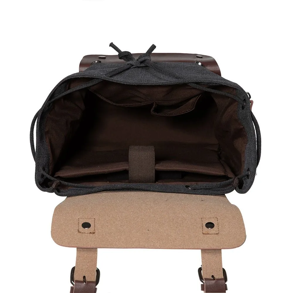 KAUKKO Vintage Canvas Backpack-Large Capacity, Multi-Functional Durable Outdoor Rucksack, 20L