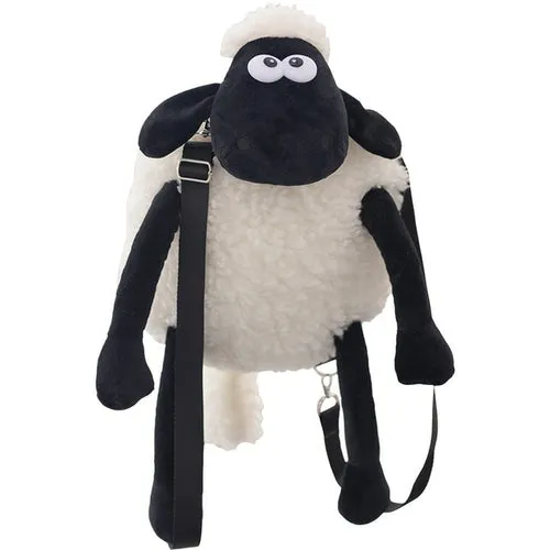 Kawaii Black Lamb Plush Backpack - Cute, Spacious & Perfect for Everyone