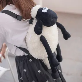 Kawaii Black Lamb Plush Backpack - Cute, Spacious & Perfect for Everyone