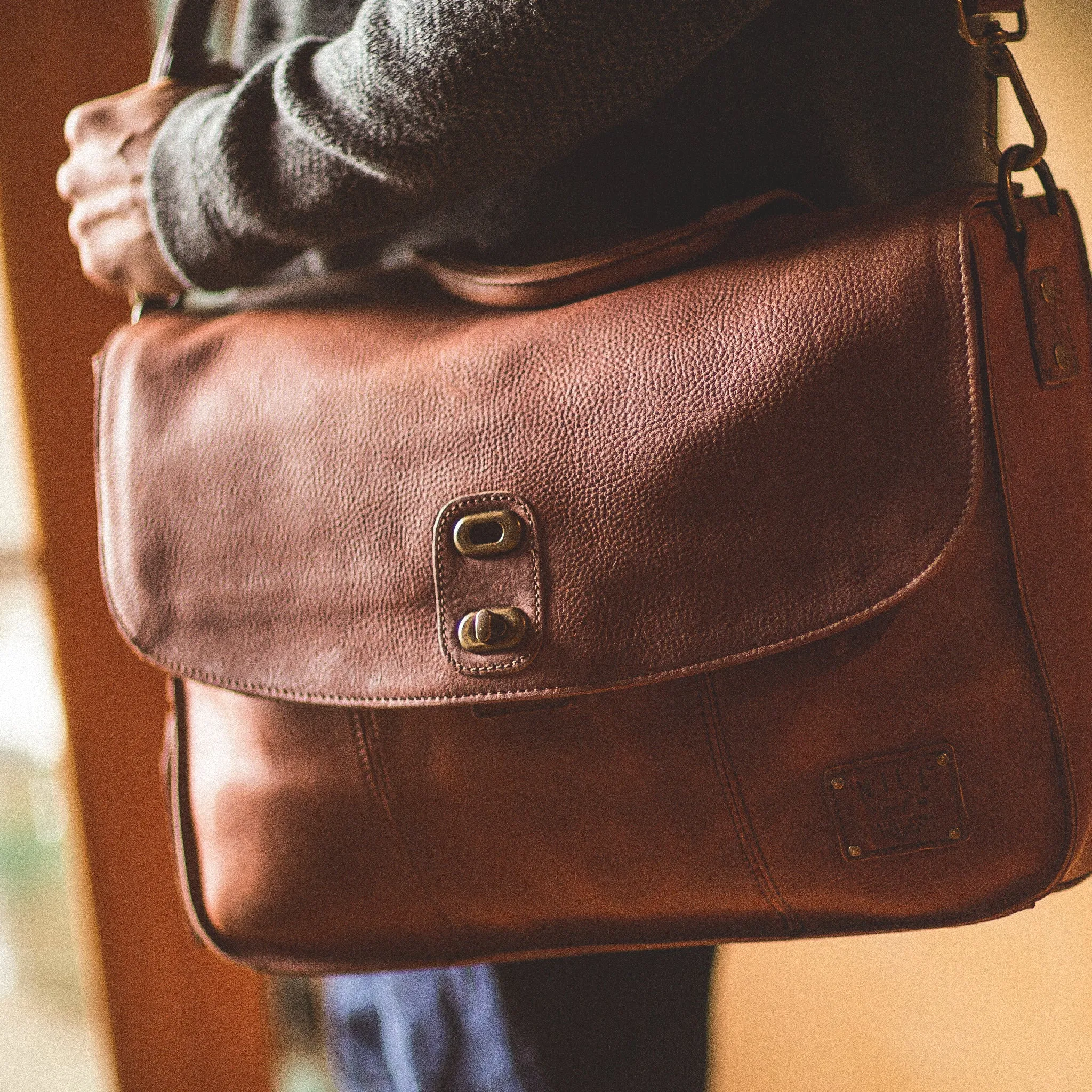 Kent Leather Messenger Bag in Cognac by Will Leather Goods