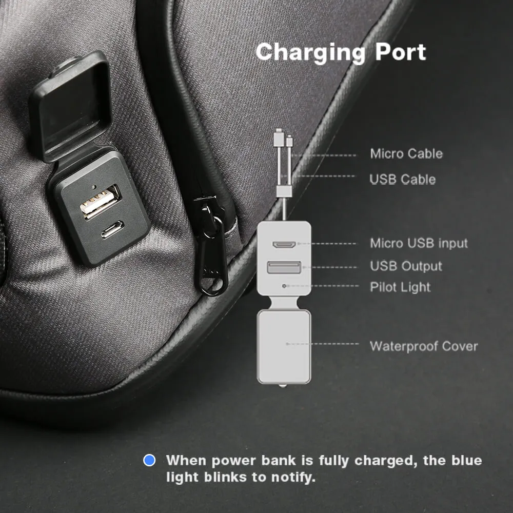 Kingsons 19L Solor USB Charging Backpack - ks9386