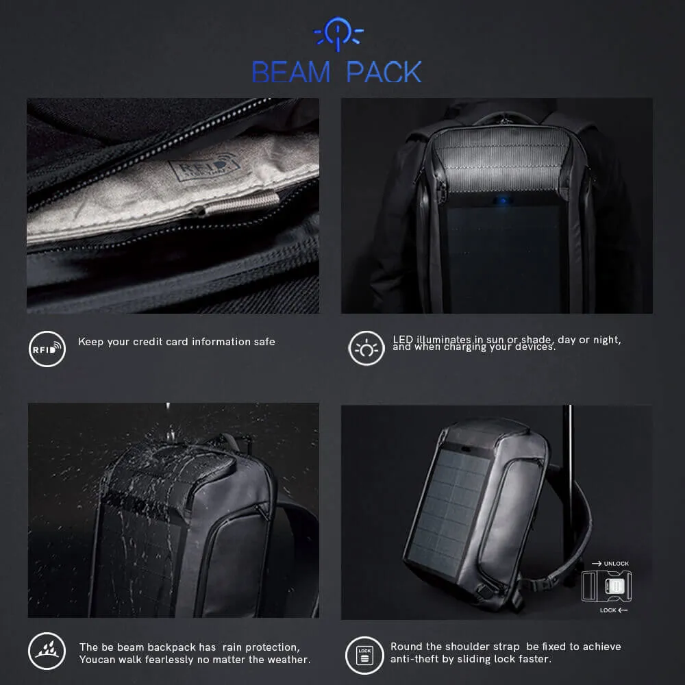Kingsons 19L Solor USB Charging Backpack - ks9386