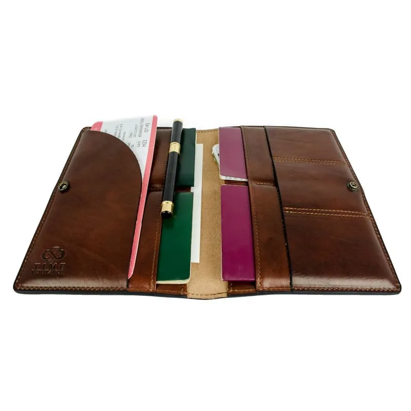 Large Full Grain Italian Leather Passport Holder - Gulliver's Travels
