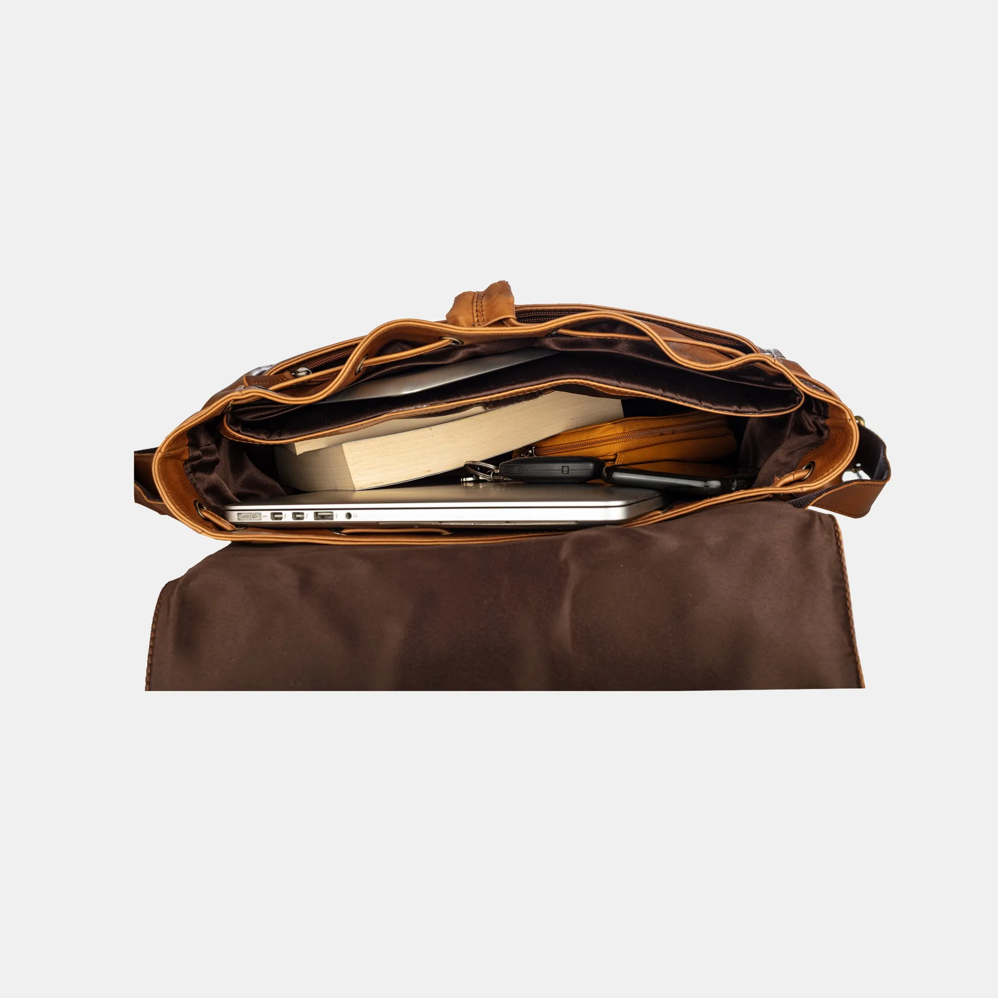 Leather hiking backpack For Men