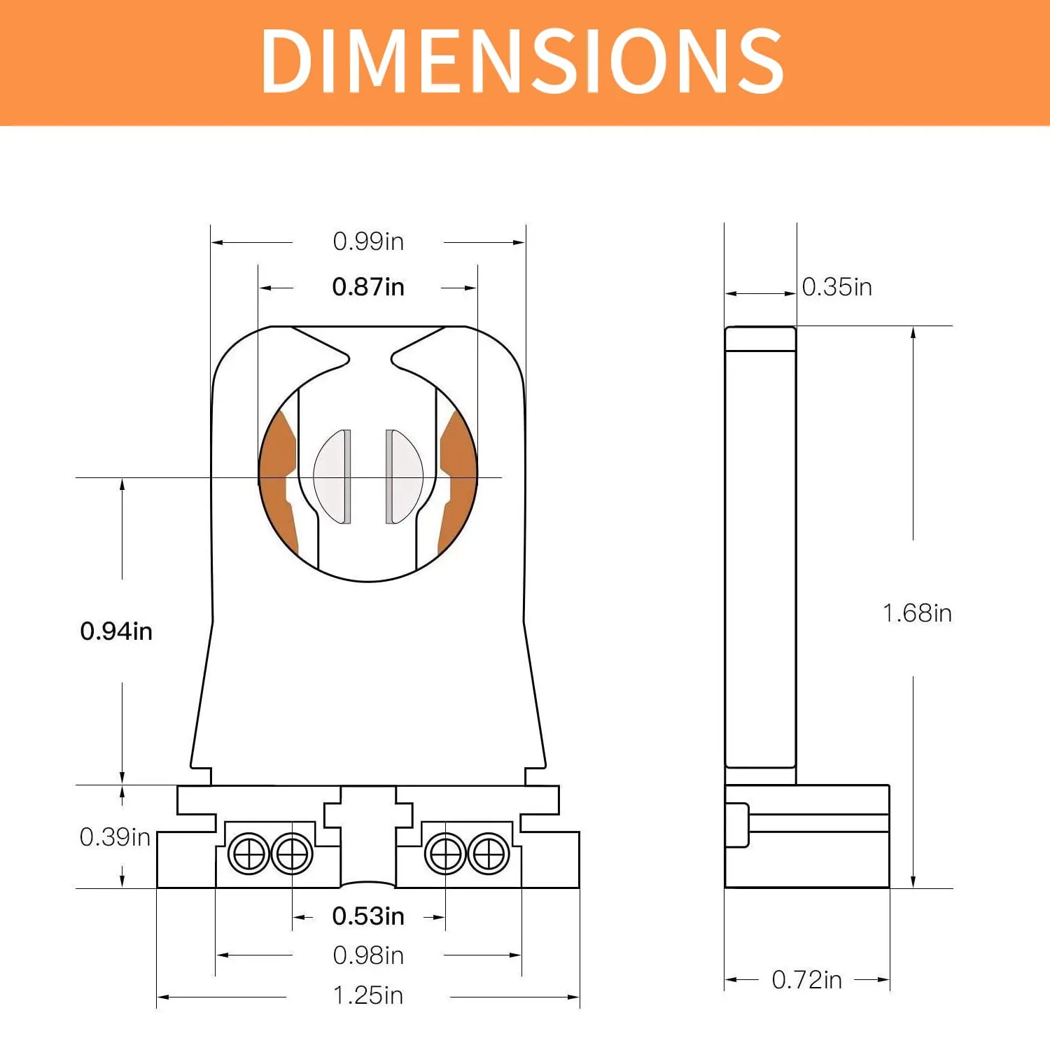 LED Tombstones - T8 Lamp Holder