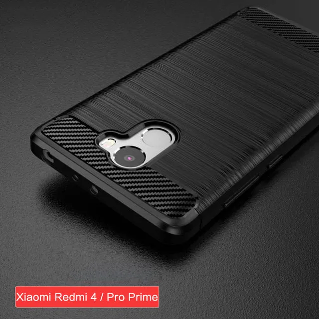 LEPHEE Xiaomi Redmi 4 Pro Case TPU Cover Xiaomi Redmi 4 Prime Cases Silicone Soft Carbon Fiber Full Cover Redmi 4 Global Version