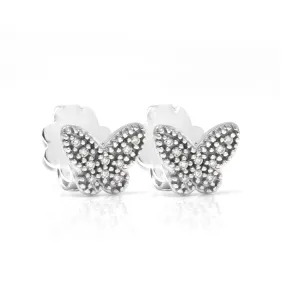 Limited Edition White Gold Butterfly Earrings - 9ct