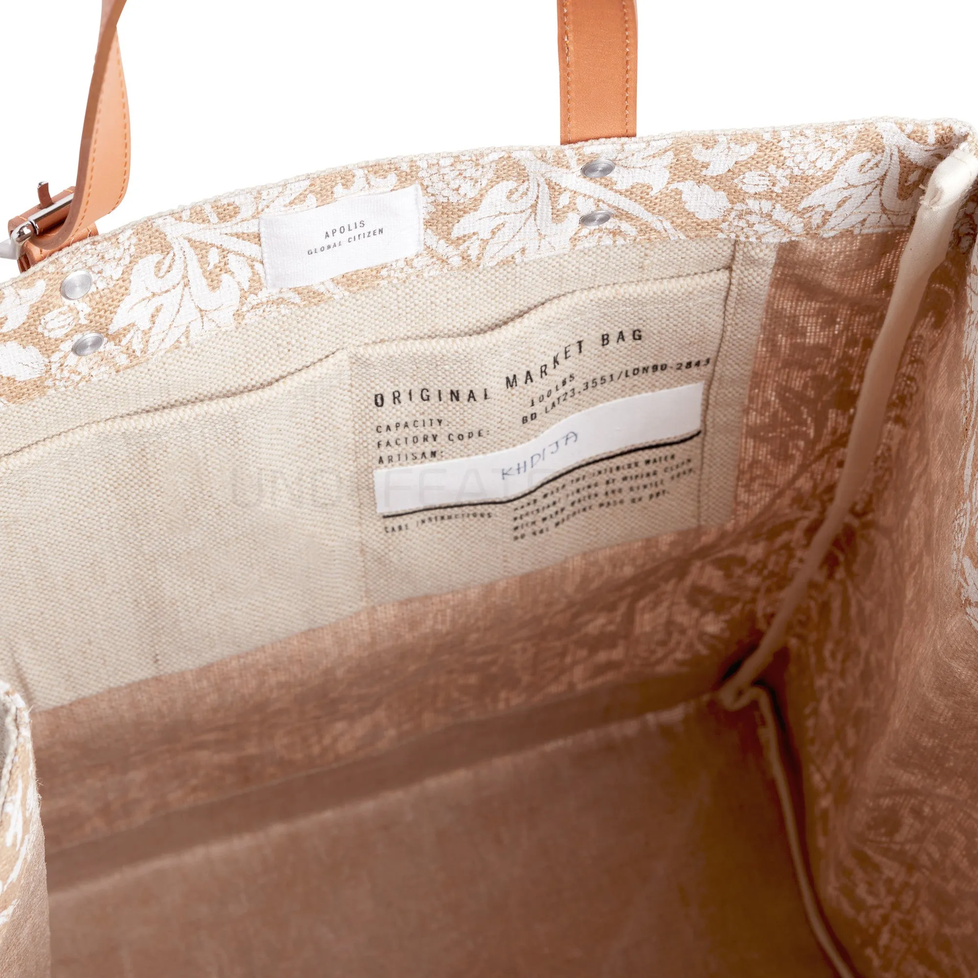 Market Bag in White Porcelain with Adjustable Handle
