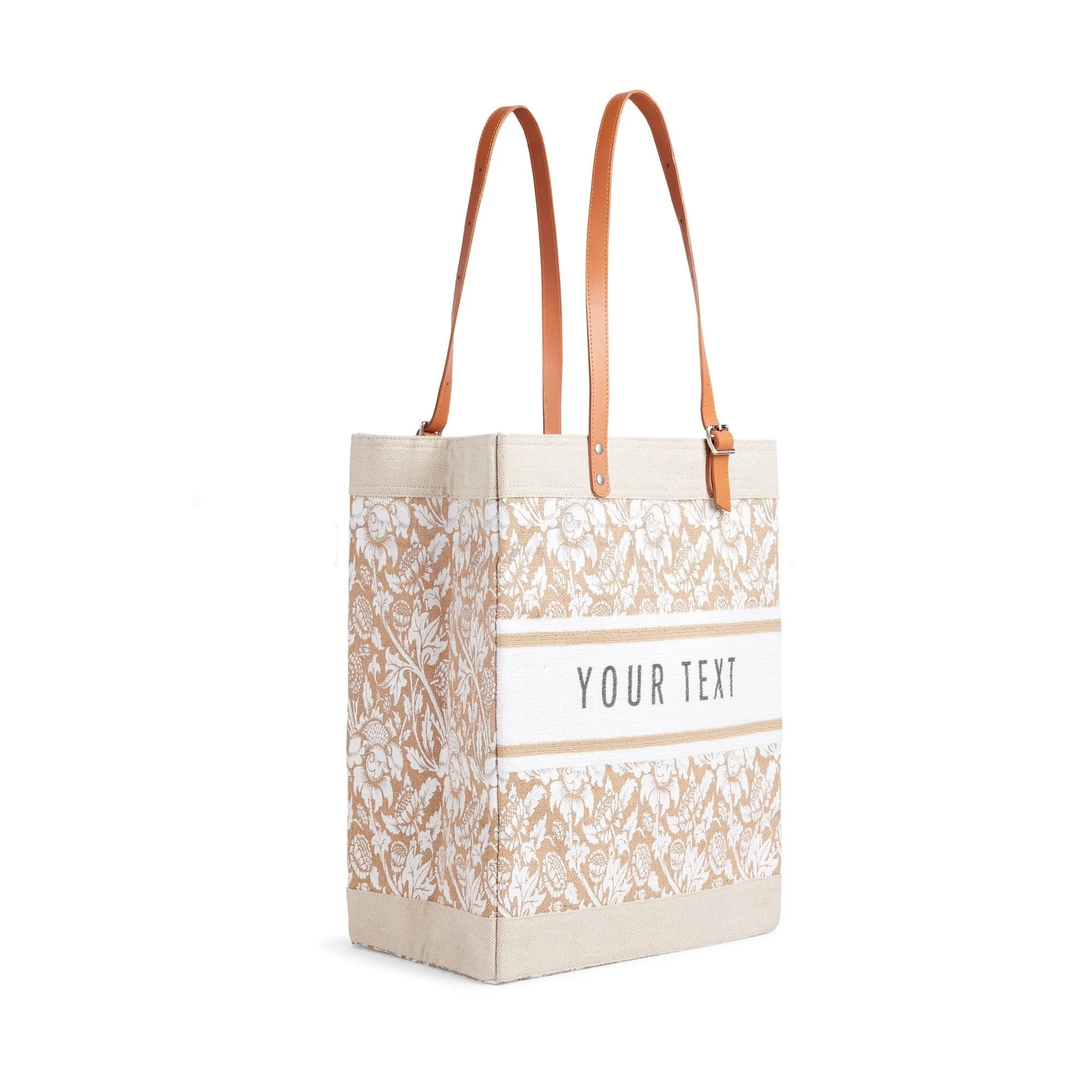 Market Bag in White Porcelain with Adjustable Handle