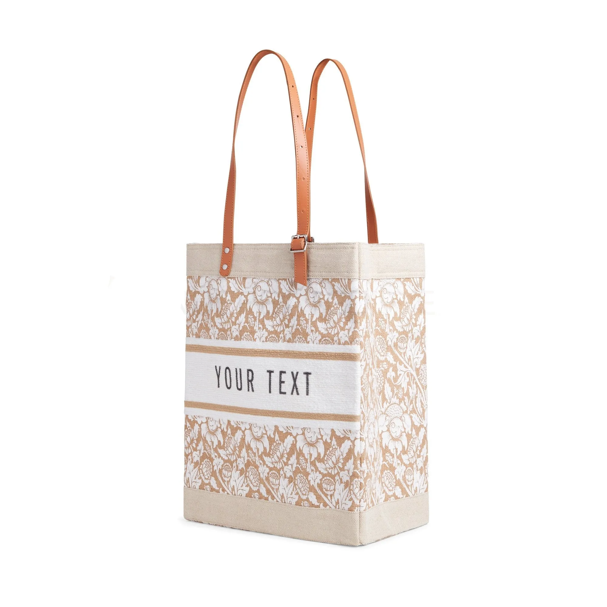 Market Bag in White Porcelain with Adjustable Handle