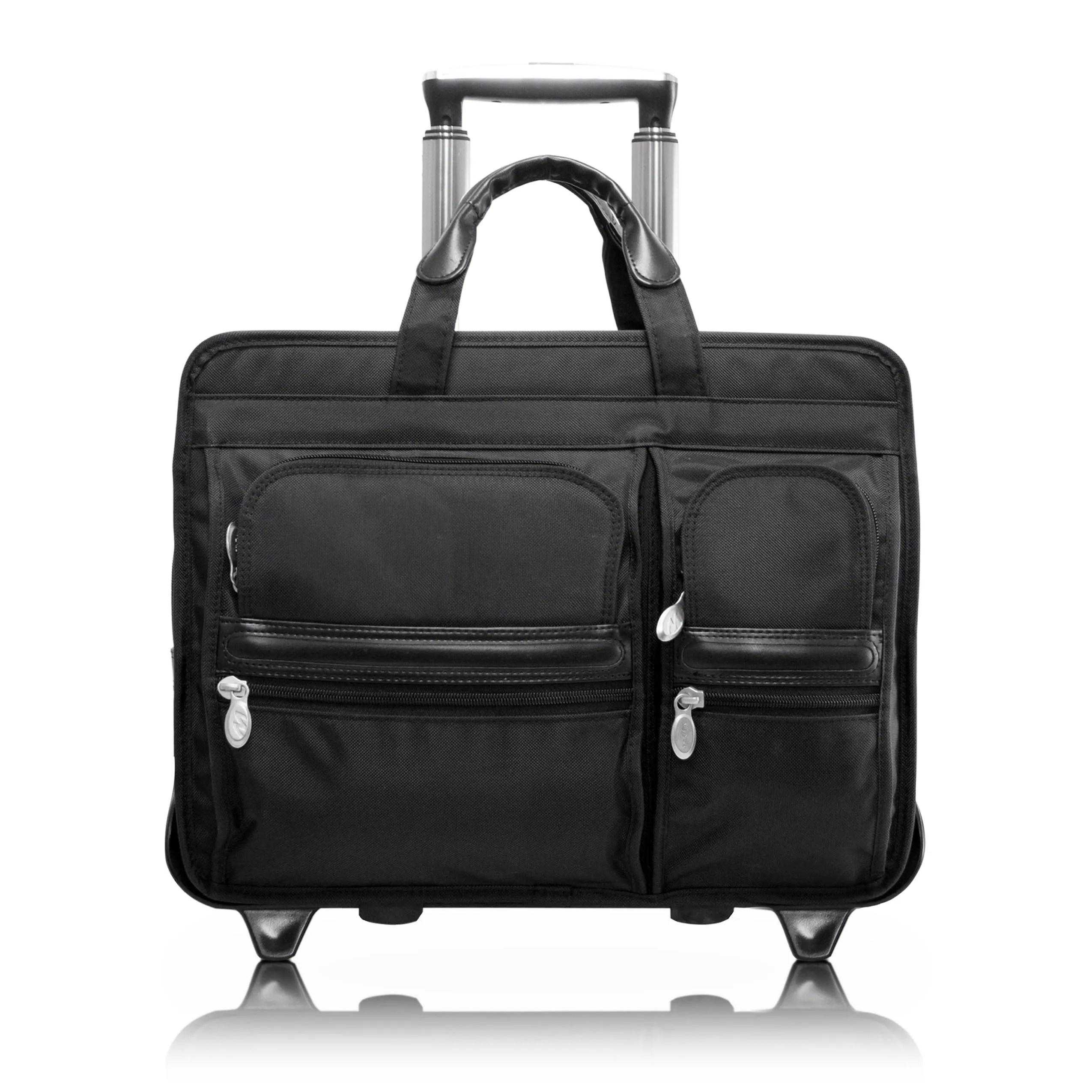McKlein CLINTON 17" Nylon Patented Detachable -Wheeled Laptop Briefcase