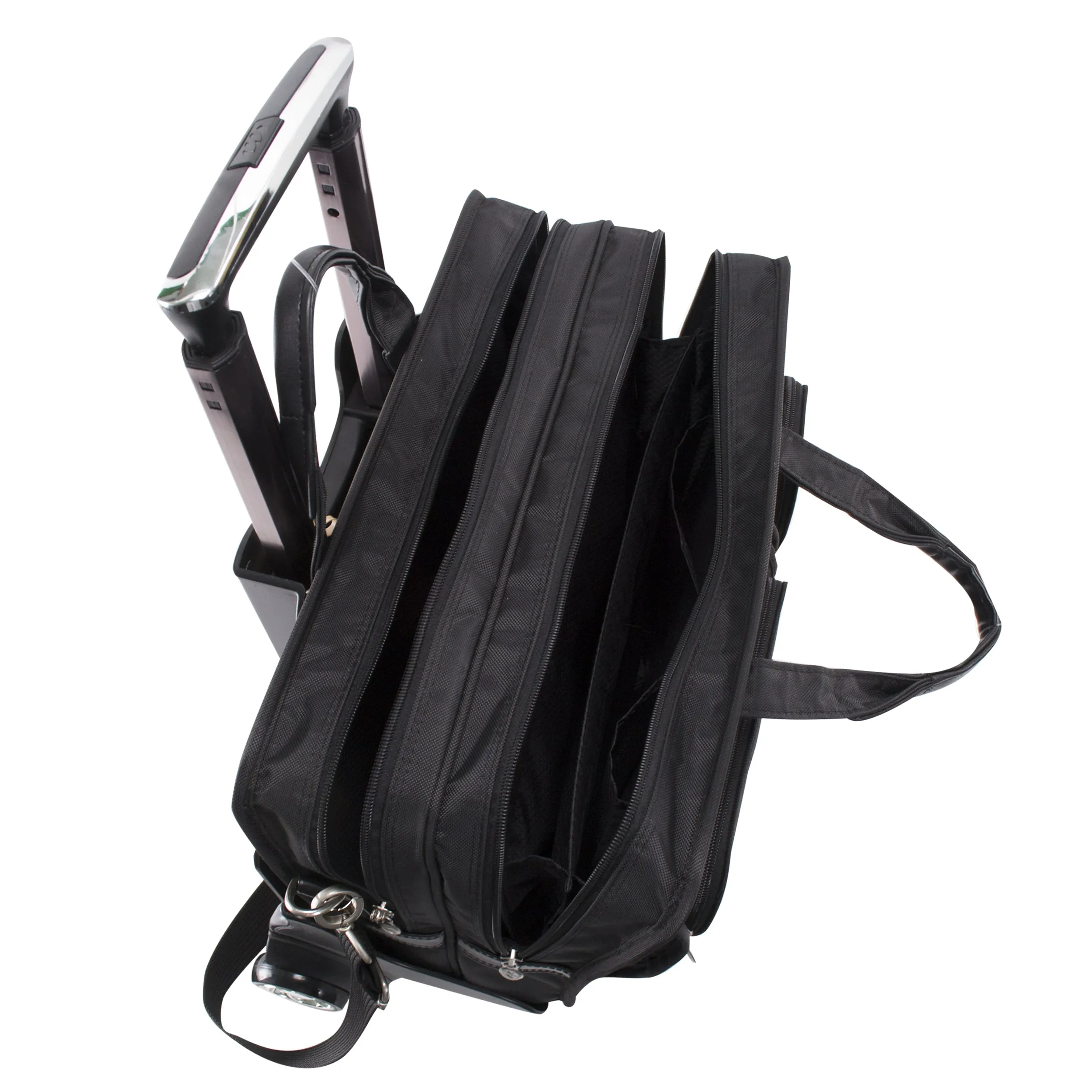 McKlein CLINTON 17" Nylon Patented Detachable -Wheeled Laptop Briefcase