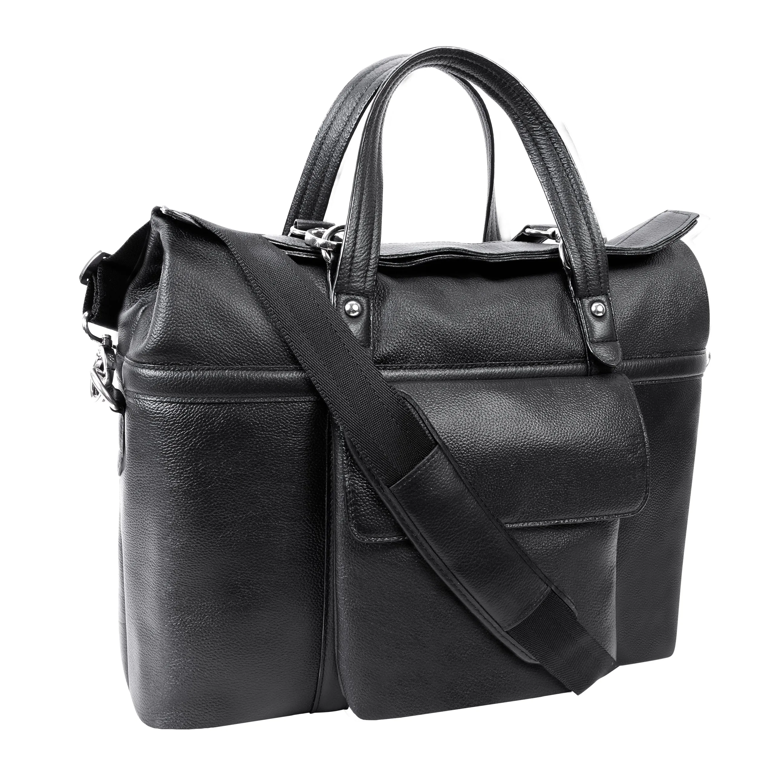 McKlein EDGEFIELD 17" Leather Roll Top Laptop Briefcase