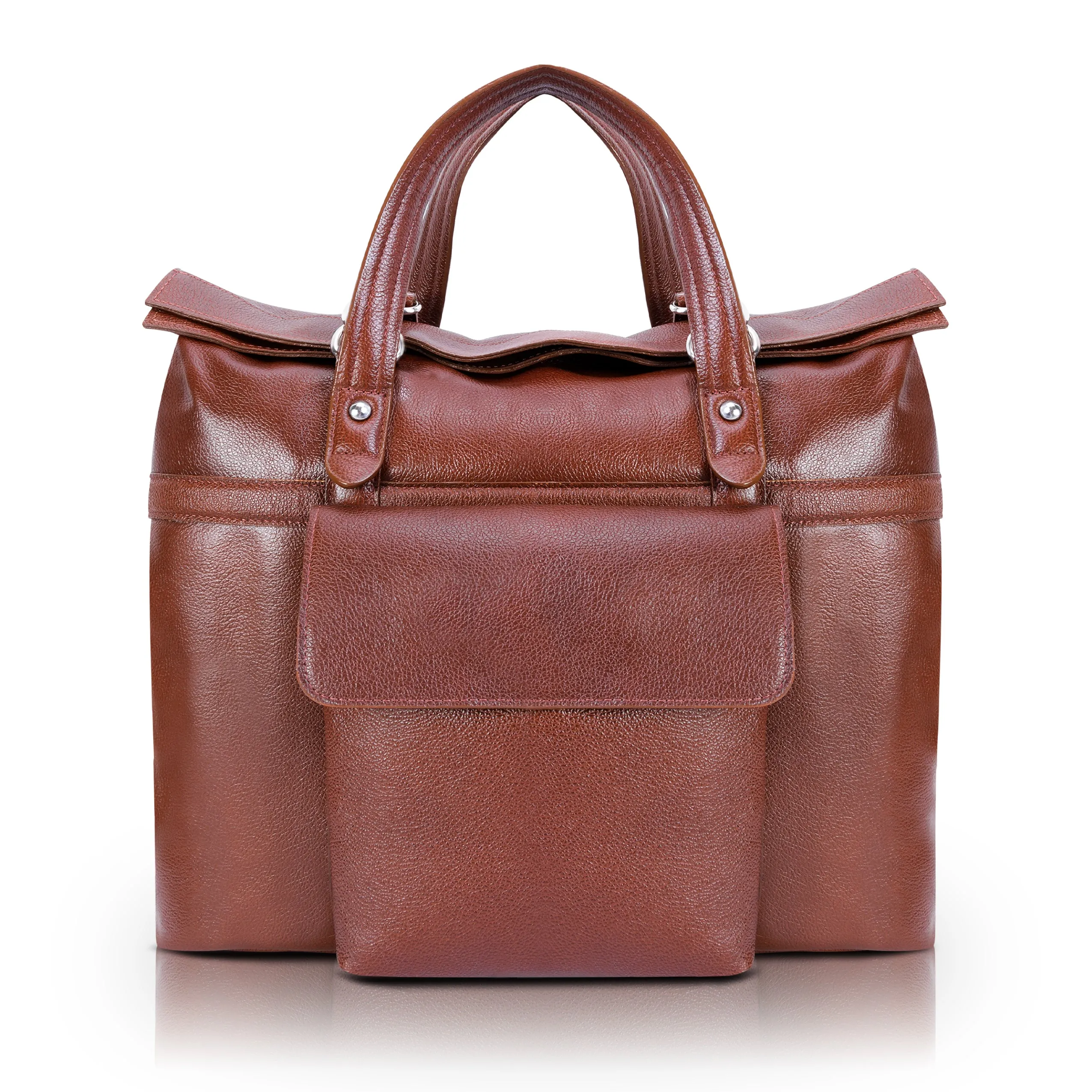 McKlein EDGEFIELD 17" Leather Roll Top Laptop Briefcase