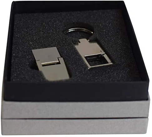 Men's Stainless Steel Slim Money Clip & Key Chain Combo Wallet Credit Card Key Holder