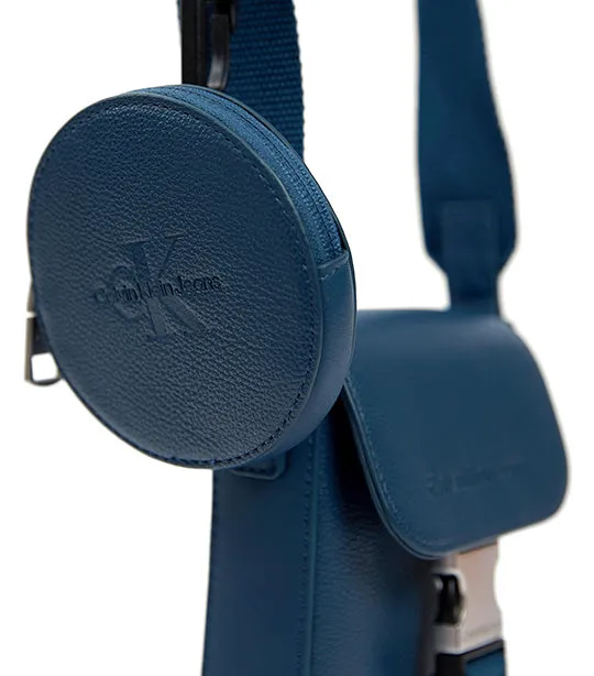 Micro Pebble Utility Phone Crossbody Onyx Blue
