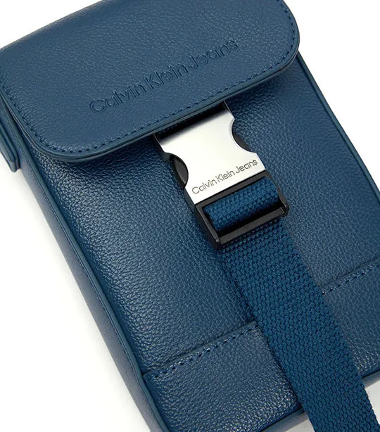 Micro Pebble Utility Phone Crossbody Onyx Blue