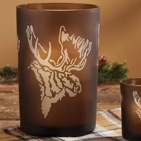 Moose Pillar Candle Holder Set of 4