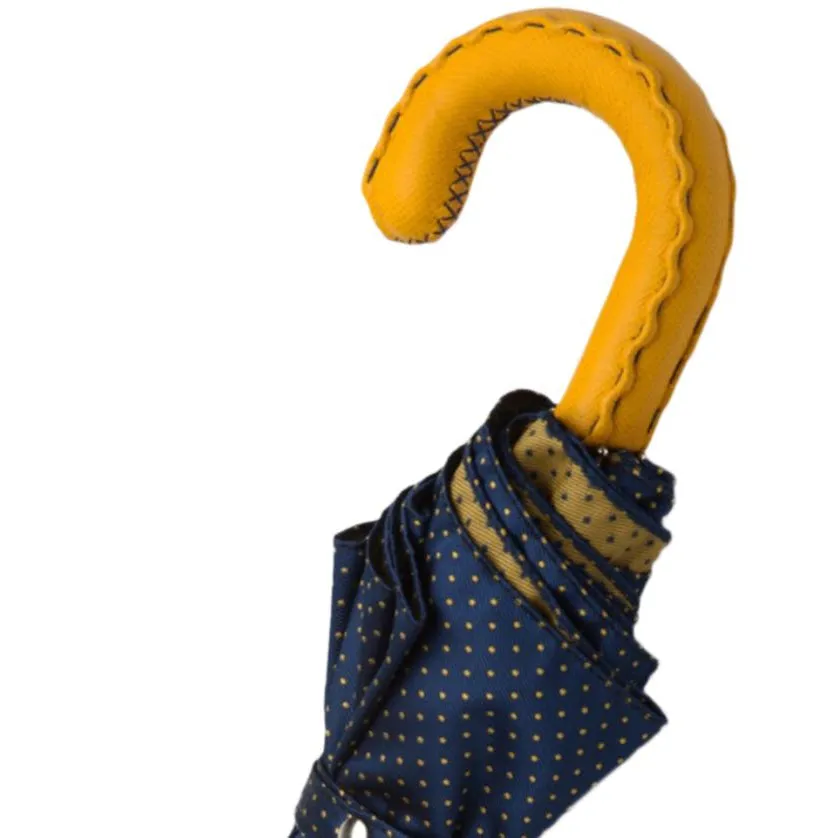 Navy Yellow-Dot Travel w/ Yellow Leather Handle