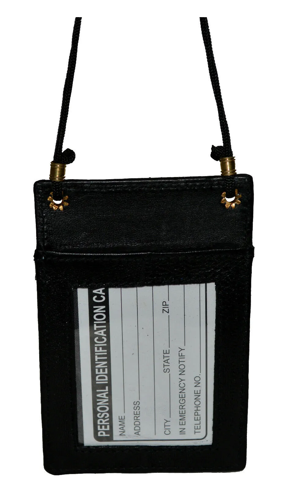 Neck Strap ID Badge Card Holder Pouch Wallet Black Tag Press Pass by Marshal
