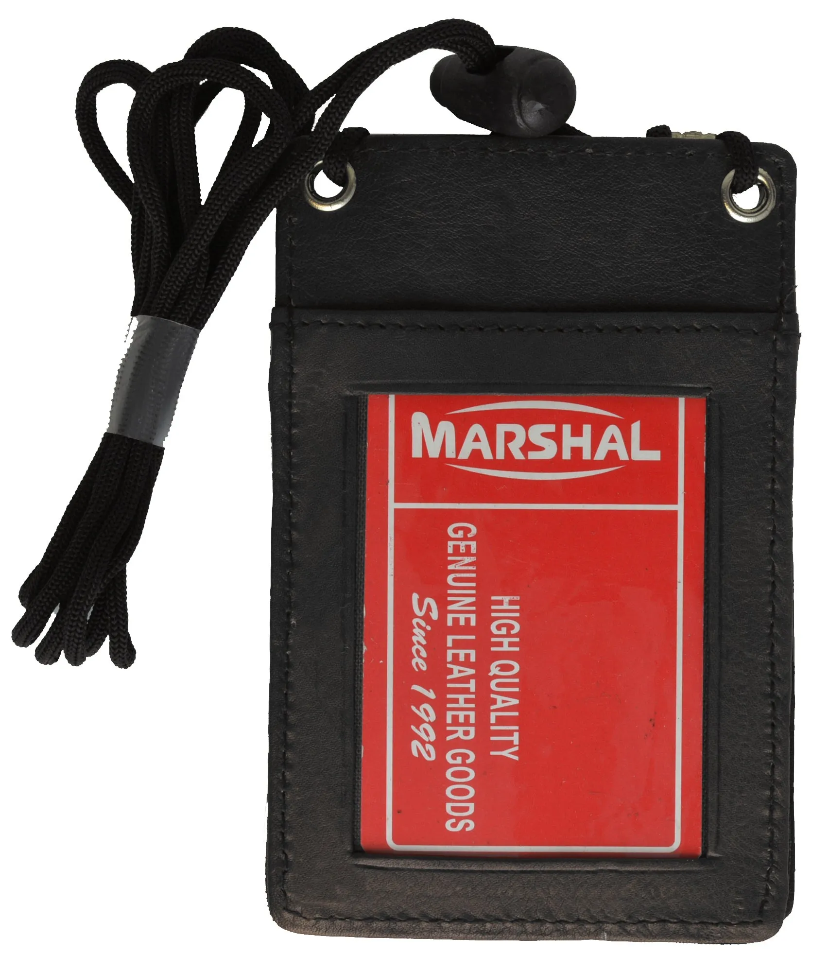 Neck Strap ID Badge Card Holder Pouch Wallet Black Tag Press Pass by Marshal