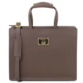 Palermo - Saffiano Italian leather briefcase 3-compartment for women | TL141369
