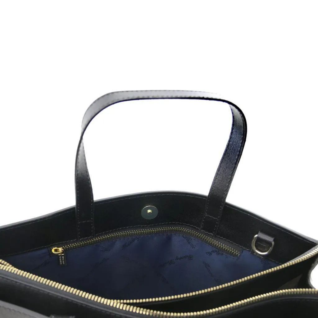 Palermo - Saffiano Italian leather briefcase 3-compartment for women | TL141369