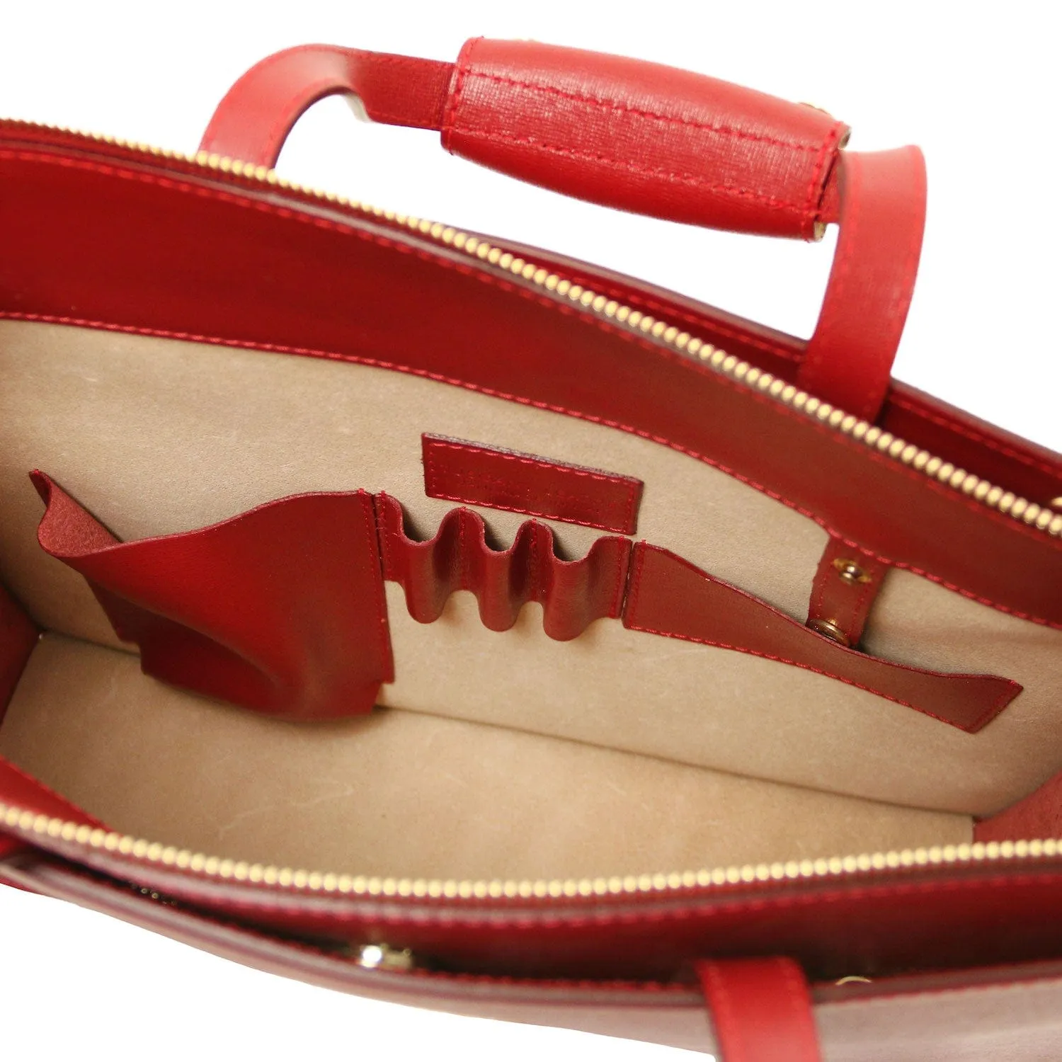 Palermo - Saffiano Italian leather briefcase 3-compartment for women | TL141369