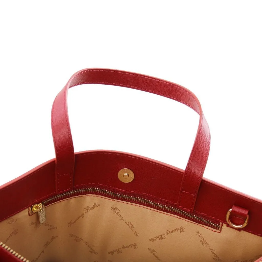 Palermo - Saffiano Italian leather briefcase 3-compartment for women | TL141369