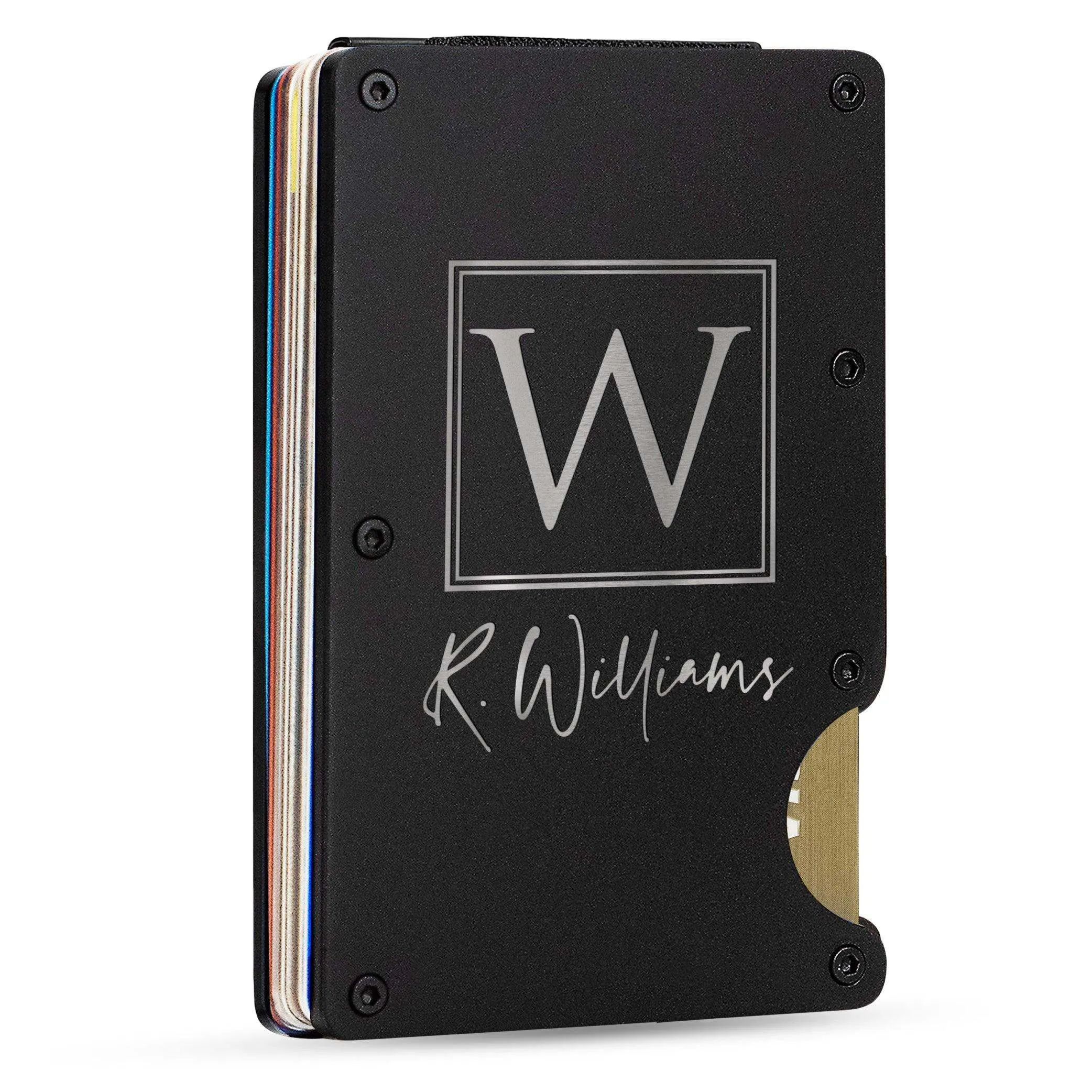 Personalized Card Holder - Custom Metal Card Holder, Initial Card Holder